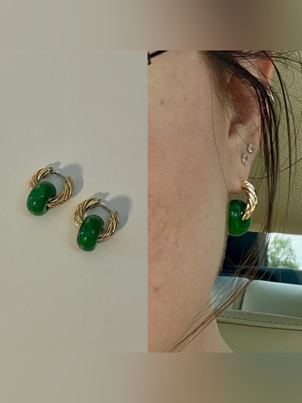 💚francesca’s jade hoops💚